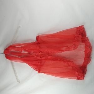 Fredericks Red Babydoll Lingerie Size: L